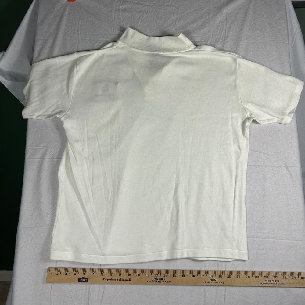 Vintage 90s Spider Bay Marina Little Current Polo Shirt, White Single Stitch, XL - Picture 6 of 13